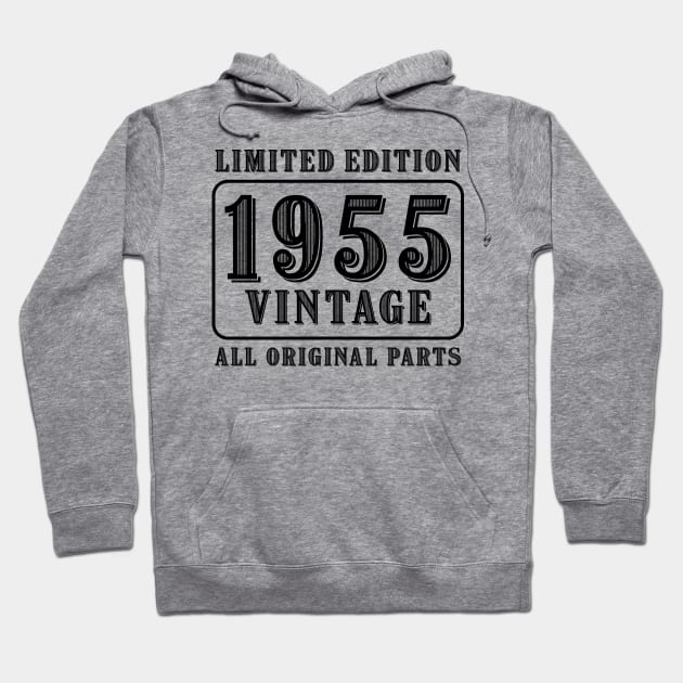 All original parts vintage 1955 limited edition birthday Hoodie by colorsplash